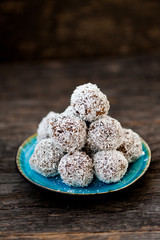 Homemade raw chocolate truffles 