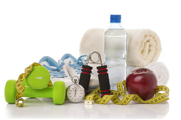 fitness equipment isolated on white