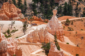 BRYCE CANYON, UTAH - SEPTEMBER 3: People riding on horses on the