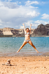 Girl in Wahweap Marina area, Arizona
