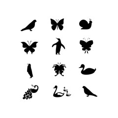 animals silhouettes on a white background,vector illustration