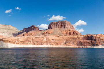 Fototapeta na wymiar View of the Glen Canyon on the Lake Powell from boat, Utah