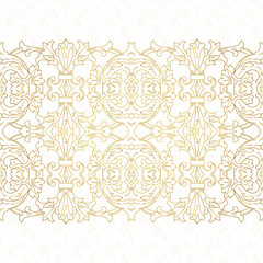  Vector ornate seamless border. Elegant element for design template, place for text. Floral border. Lace decor for birthday and greeting card, wedding invitation.