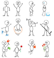 interesting pastime men/vector set of people with different lifestyles and situations