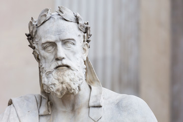 Portrait of the statue of greek philosopher Xenophon
