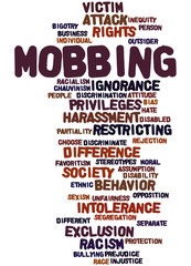 Obraz premium Mobbing, word cloud concept 6