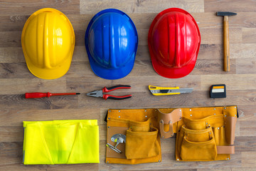 working tools on wood.