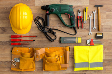 work tools top view.