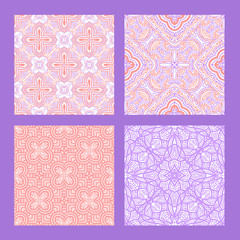 Pink and lilac seamless tiling textures collection