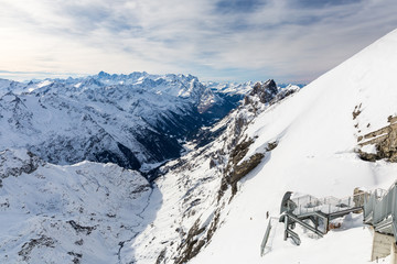 Fototapeta na wymiar Views from the ski resort Engelberg, Switzerland