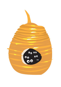 recommend clip art: Insect eyes peaking from inside a beehive colony. Natural Beehive or Wasp Nest with eyes inside looking out. Editable Clip Art.
                    