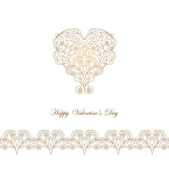 Vector decorative frame. Elegant element for design template, place for text. Floral border. Lace decor for birthday and greeting card, wedding invitation.