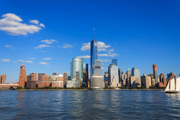 Manhattan Skyline over Hudson River - obrazy, fototapety, plakaty