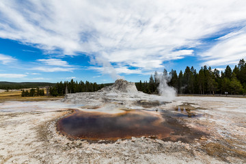 Upper Geyser Basin - Walkway in Yellowstone National Park, Wyomi