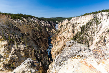 Lower Yellowstone Falls in the Yellowstone National Park, USA