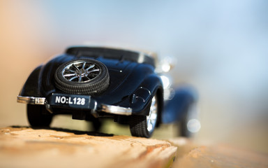 Black retro car toy
