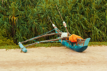 Fishing boat at beach .