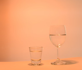 wine and shot glass