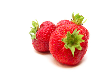 Beautiful strawberries isolated on white