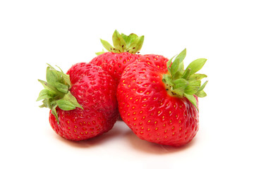 Beautiful strawberries isolated on white