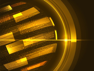 Vector illustration of golden abstract globe. Digital background.(EPS10)