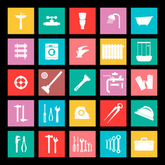 Vector plumbing icons set