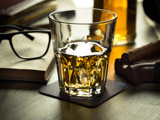 Whiskey on the rocks and scholar books