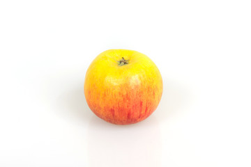 Ripe juicy apples on a white background, harvest from the garden, apple diet to slim figure, vitamin dessert