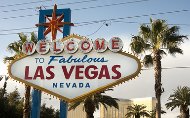 Welcome to Las Vegas Nevada Skyline City Limit Street Sign