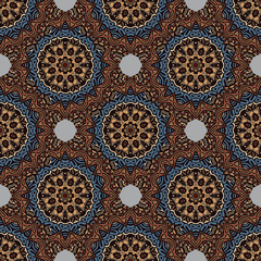 seamless background with a round Oriental elements