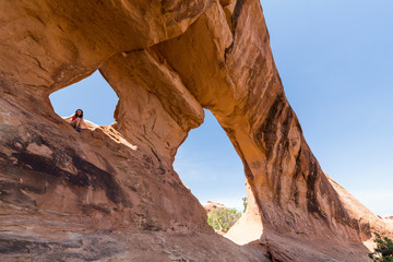 Views of the Partition Arch in the Arches National Park, Utah, U
