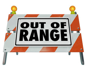 Out of Range Barricade Sign Warning No Signal Connection Network