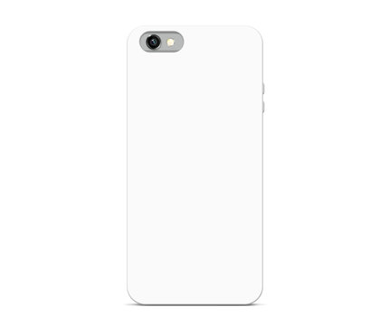 Blank White Phone Case Mock Up Stand Isolated. 