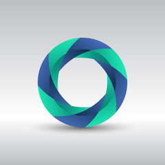 Abstract circle 3d logo icon, Vector illustration