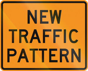 Fototapeta premium Road sign used in the US state of Delaware - New traffic pattern