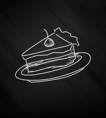 Сake on a black background