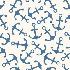 Seamless vector pattern of anchor shape and line