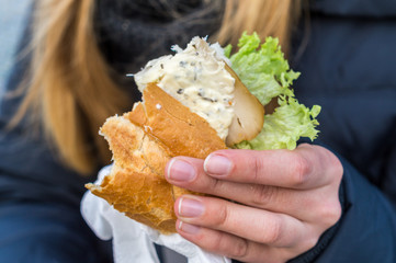 Fischbrötchen an der Nordsee
