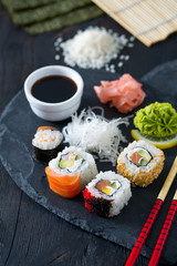 preparing sushi