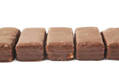 Line of chocolate waffle candies