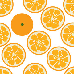 Cute seamless pattern with orange slices