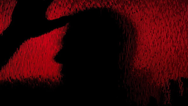 Red zombie shadow glass scary