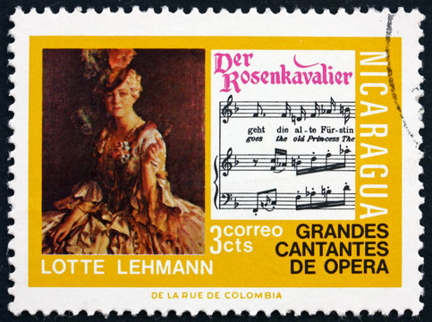 Postage stamp Nicaragua 1975 Lotte Lehmann, Opera Singer