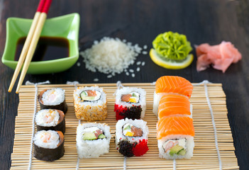 preparing sushi