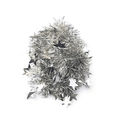 Tinsel garland pile isolated
