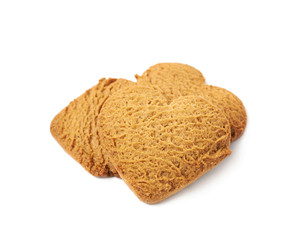 Pile of heart shaped gingerbread cookies