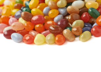 Big pile of jelly beans isolated