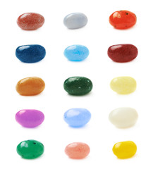 Single jelly bean candy isolated