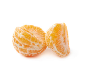 Peeled tangerine isolated