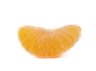 Single tangerine slice isolated